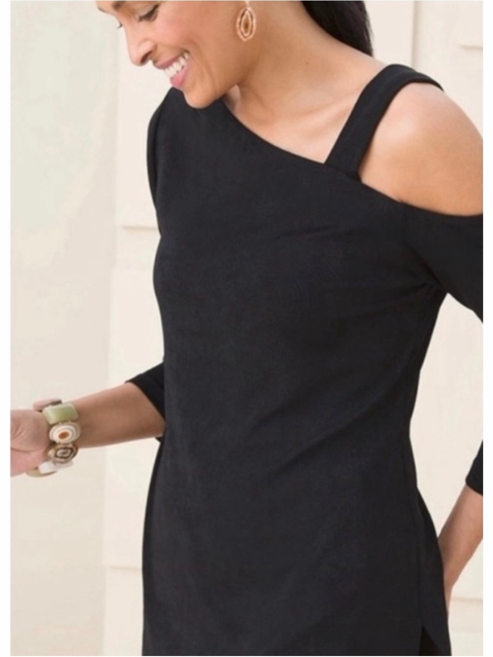 Boston Proper Top Beyond Travel Cutout One Shoulder Long Sleeve Knit